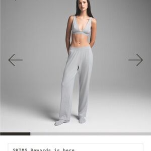 SKIMS Gray Pajama Set with Minimalist Design